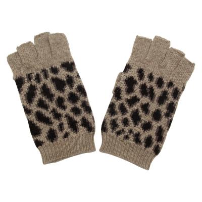 China Comfortable Warm Sale Winter 100% Cashmere Half-finger Mitten Gloves For Women for sale