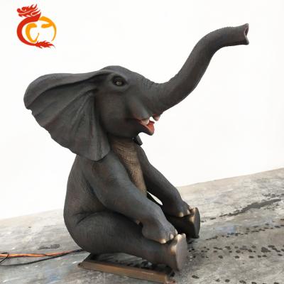 China Waters Spraying Animals Animatronic Elephant Park Jungle Models for sale