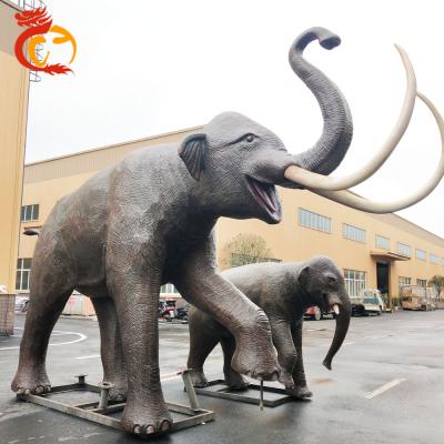 China Large Stainless Steel Elephant Outdoor Artificial Animatronic Animal Sculpture For Sale for sale