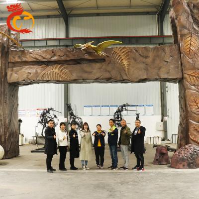 China Amusement Park Products Jurassic Gate Dinosaur Entrance Attraction Dinosaurs Animatronic Manufacturer for sale