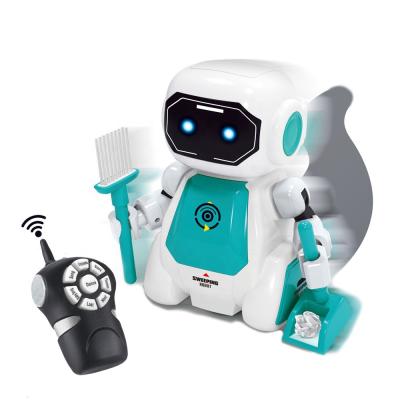 China Eco-friendly smart intelligent dancing robots toys early school story tell toy automatic obstacle avoidance rc robot with cleaning tool for sale