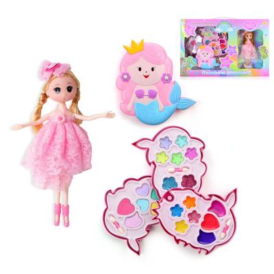 China Makes Safe 2021 Newcomers Pretend Play DIY Makeup Set Non-Toxic Children Cosmetic Toy Girls Make Up Kits Beauty Set Toy With Doll for sale