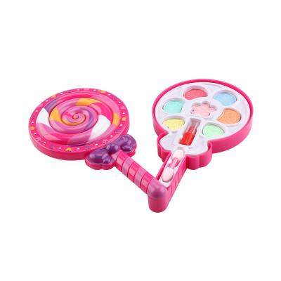 China Makes Safe Rotating Lollipop Cover Kids Beauty Toy Makeup Kit Washable Cosmetic Part Pretend Toys Make Up Set For Girls Play House Toys for sale