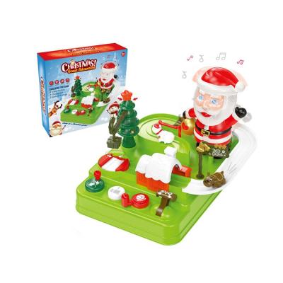 China Kids Christmas Toy Eco-Friendly Track Sliding Adventure Game Santa Claus Animal Hand-Eye Coordination Training Slot Toys with Light and Music for sale