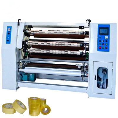 China PLC Control BOPP Carton Sealing Self Adhesive Tape Slitting Machine for sale