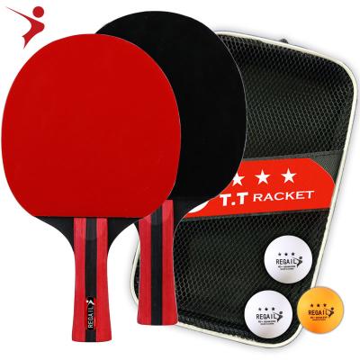 China Trianing REGAIL 3-Star 7-Layer Black Wood Table Tennis Rackets, Ping Pong Paddles - Performance Bundle with Premium for sale