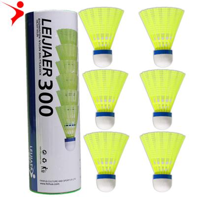 China Durable Shuttlecock PU Close Up LEIJIAER300 6 Pcs / Set Nylon Badminton FeatherOutdoor Sports Badminton Accessories for sale