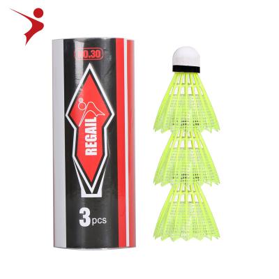 China Regail cheap plastic badminton shuttlecoke 3 pc set in tube Provide customized nylon badminton balls for sale