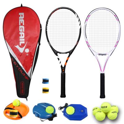 China Game customization adult and children's tennis racquet carbon aluminum alloy outdoor tennis racket set custom tennis ball for sale