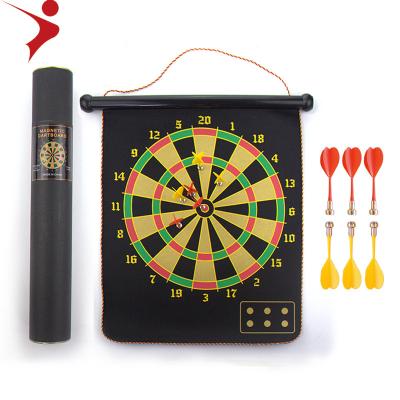 China Goods Wholesale OEM Portable Customized 15 Inch Professional Magnetic Dart Board (6 Pcs Dart) In Tube Package for sale