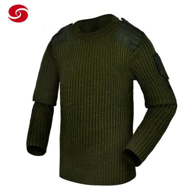 China                                  Long Sleeves Army Green Wool Pullover Men Military Sweater              for sale