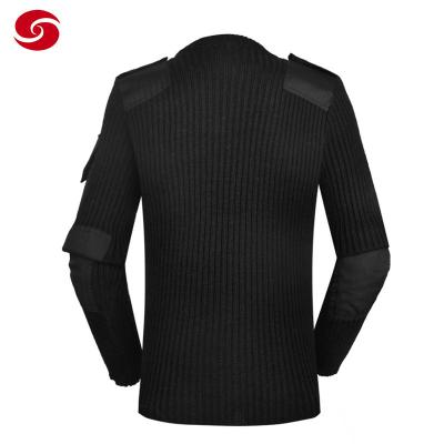 China                                  Soft Hand Feeling Mens Black Military Wool Sweater              for sale