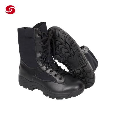 China Breathable Black Duty Policeman Tactical Army Combat Boots for sale