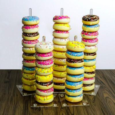 China Eco - Friendly Clear Acrylic Donut Rack Donut Holder For Wedding Party for sale