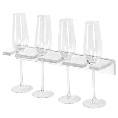 China Home& Clear Acrylic Wall Mounted Bar Stemware Glass Hanging Rack for sale