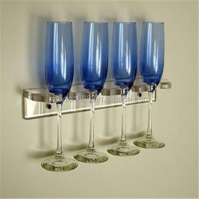 China Eco - Friendly Acrylic Wine Rack Glass Groove Drinks Rack Hanging Rack for sale