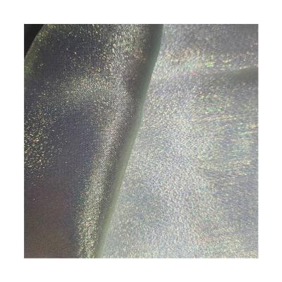 China Factory Direct Selling 100% Sheer Organza Fabric Rainbow Light Weight Polyester Shrink-Resistant For Women's Dress for sale