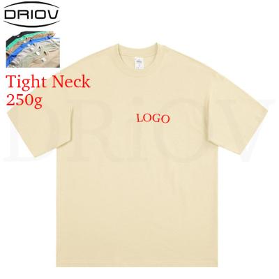 China Anti-Wrinkle Summer 250g Heavy Skinny Neck T-shirts Heat Transfer Printing Tee Plus Size Graphic Tees for sale