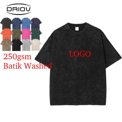 China Custom Anti-Wrinkle Batik 250GSM T-Shirt OEM/ODM Unsex Oversize Blank Print Logo Teeshirt Plain 100 Cotton Custom Design Mens Batik T-Shirts for sale