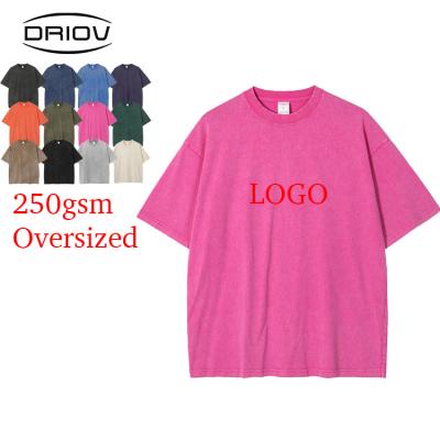 China The t-shirt made on command 250gsm of the anti-ride Driov unsex the sloping t-shirt empty of Batik of custom cotton cotton 100 of the logo t-shirt for sale