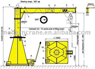 China Jib Crane Portable Pillar Jib Crane for sale