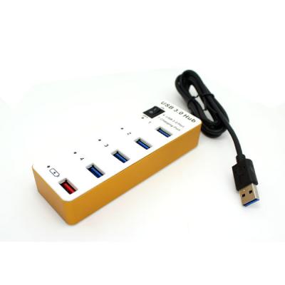 China USB 3.0 4-Port Hub + 5V 2A Charging Port, with 12V 4A Power Adapter and  On/Off Switch for sale