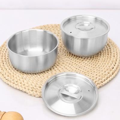 China 304 Small Stocked Stainless Soup Bowl Stew Pot With Lid Steaming Steaming Cup For Home Kitchen for sale