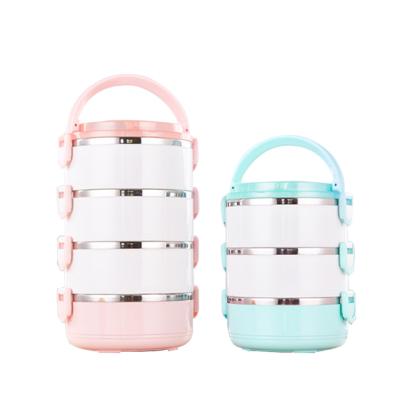 China Freshness Preservation Stainless Steel Multilayer Updraft Three Layer Lunch Box Bento Food Container for sale