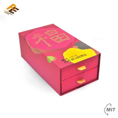 China Custom Logo Recyclable Red Gift Slide Drawer Box Packaging Gift Packing Box for sale