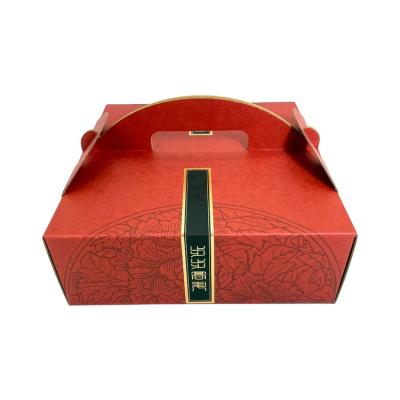 China 2021 most popular high quality recyclable takeout box with handle fruit dessert box product packaging custom for sale