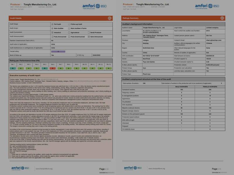 BSCI - Tongfu Manufacturing Co., Ltd.