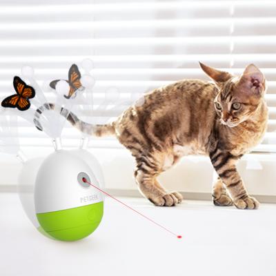 China PetGeek Interactive Cat Laser Stocked Toy for Cat with Feathers and Butterfly for sale