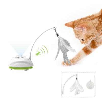 China 2021 PetGeek Manufacturer Wholesale Bettery Hot Selling Smart Electronic Cat Toy With Real Nature Feathers for sale