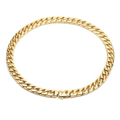 China Luxury Hiphop 316l Stainless Steel Gold Big Mens Hip Hop Hitters Heavy Cuban Link Chain Necklaces for sale