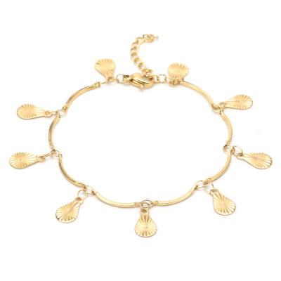 China TRENDY hot sale jewelry stainless steel gold waterdrop charm bracelet for women girl for sale