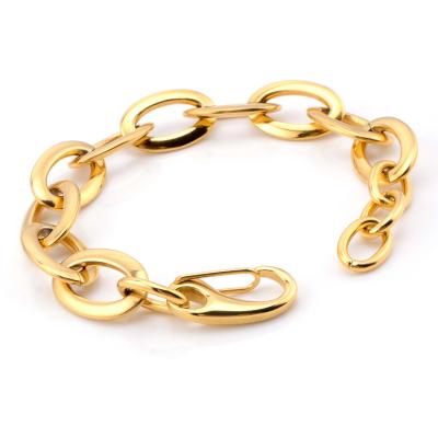 China 2022 TRENDY High Quality Gold Chunky Oval Spring Big Chain Bracelets For Women for sale