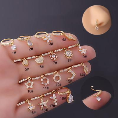 China New Arrival FASHIONABLE Butterfly Lightning Micro Arrangement Zircon Nose Clip Set 18 Pieces Charm Set Nose Rings For Women for sale