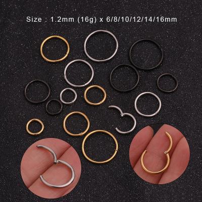 China Hiphop Minimalism 316L Stainless Steel Nose Rings Hypoallergenic Left Open-Closed Surgical Steel Piercing Jewelry for sale