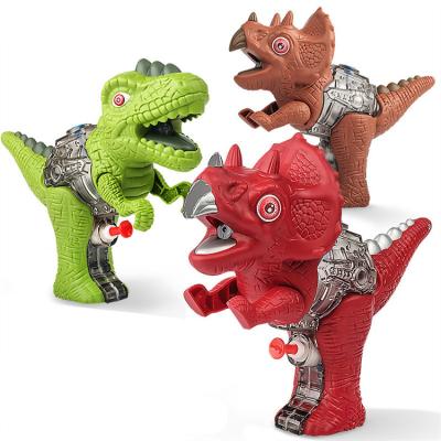 China Battery Operated Short Plastic Cartoon Dinosaur Spray Mist Gun Toy With Summer Light Healthy Water Gun for sale