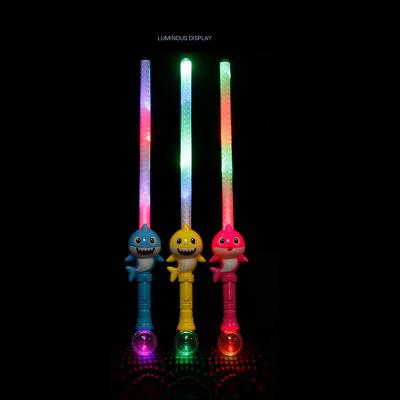 China ABS+ PP+ PVC Kids LED Sword Light Toy Flashing Light Up Shark LED Flashing Magic Wand Toys Children Gifts for sale