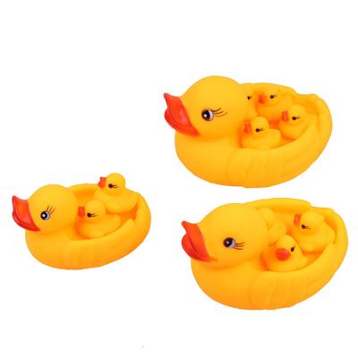 China Play 4 Pcs Yellow Duck Boys And Girls Bath Toy Water Play Baby Kids Healthy Rubber Ducks Floating Toys for sale