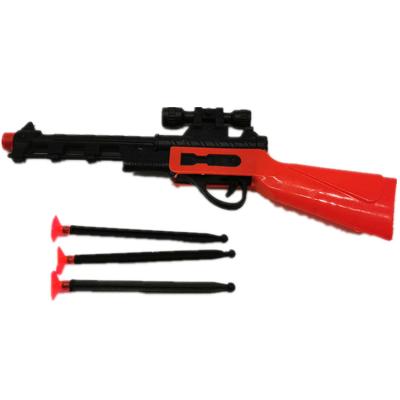 China Cheap labor toys price 32 cm big size red plastic toy guns with bullets shoot for kids for sale