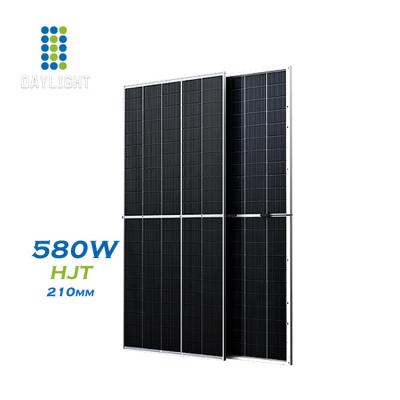 China HJT 560W 570W 580watt Mono Bifacial Half Cell Solar Panels For European Market Hot Selling Solar Panel For Residential Rooftop Use 210mmx105mm for sale