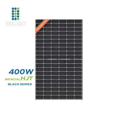 China 30 Years Warranty HJT Black Series Bifacial Solar Panel Bifacial Solar Module Best Price HJT With High Efficiency 166mmx83mm for sale