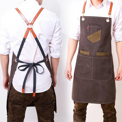 China Restaurant Durable Apron delantal avental Kitchen Cooking Chef Baking Cafe Hairdresser BBQ Pinafore Cleaning Gardening Apron for sale