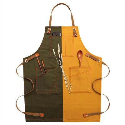 China Restaurant Durable Adult Apron delantal avental Kitchen Cooking Chef BBQ Pinafore Cross Back Cleaning Gardening Lace Up Apron for sale