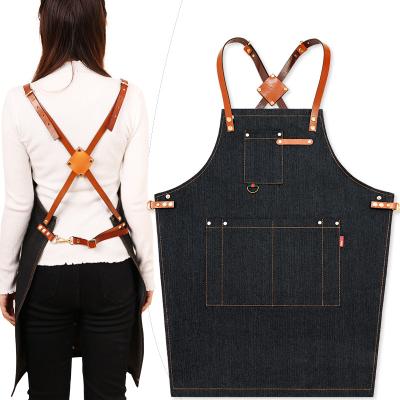 China Durable waterproof apron delantal avental kitchen cooking chef cotton shop barber bbq apron cleaning gardening custom for sale