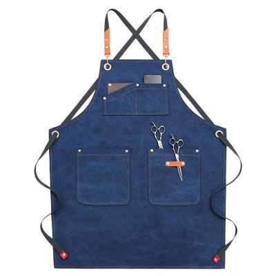 China Restaurant Durable Apron Hairdresser Delantal Avental Kitchen Cooking Chef BBQ Pinafore Denim Cotton Canvas Cleaning Gardening Apron for sale