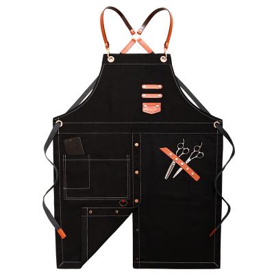 China Restaurant Durable Apron Hairdresser Delantal Avental Kitchen Cooking Heavy Duty Chef Pinafore Canvas Construction Cleaning Gardening Apron for sale