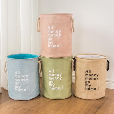 China Newest Fashinable Retro Vintage Modern Clothes Storage Hemp Waterproof SundriesToy Dirty Nordic Home Laundry Basket Cover For Home Cleaning for sale